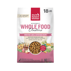 The Honest Kitchen grain-free lamb clusters for adult dogs.