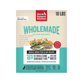 The Honest Kitchen Wholemade packaging highlights human-grade ingredients and convenient 10 lb to 40 lb rehydration.