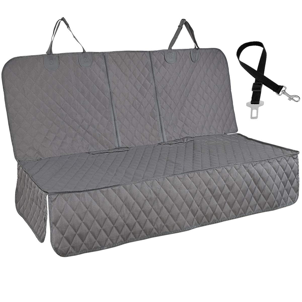 HONEST OUTFITTERS bench dog seat cover with side flap protects backseat from water and dirt.