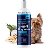 Honest Paws dog shampoo bottle for gentle cleanse and sensitive skin care.