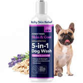 Honest Paws dog shampoo bottle front view showing gentle formula for sensitive skin