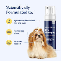 Honest Paws waterless foaming formula provides effortless cleanup without full baths.