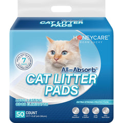 Honey Care All-Absorb cat litter pads for single-cat odor control and clean setup