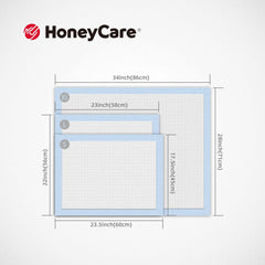 Honey Care absorbent core gels urine instantly to reduce mess.