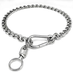 HONGSAGE stainless steel dog chain collar view shows durable, rust-resistant construction for daily use.