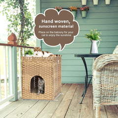 Honiakaka hidden cat washroom furniture door creates private, tidy space.