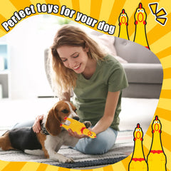 Honoson rubber chicken toy closeup highlights durable construction for long-lasting squeaks and play.