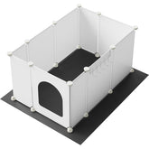 HOOBRO cat litter box enclosure with Oxford mat for tidy floors