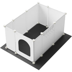 HOOBRO cat litter box enclosure with Oxford mat for tidy floors