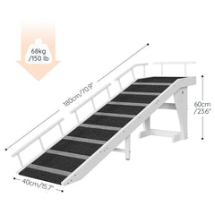 HOOBRO dog ramp non-slip carpet close-up for confident climbing