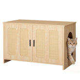 HOOBRO farmhouse litter box enclosure with side entry for discreet cleaning