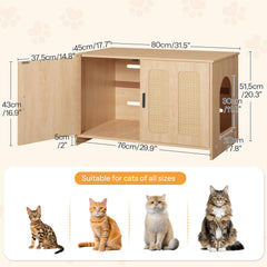 HOOBRO hidden litter cabinet with vents for airflow and odor containment
