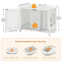 HOOBRO Litter Box Enclosure divider removed reveals larger interior for big cats