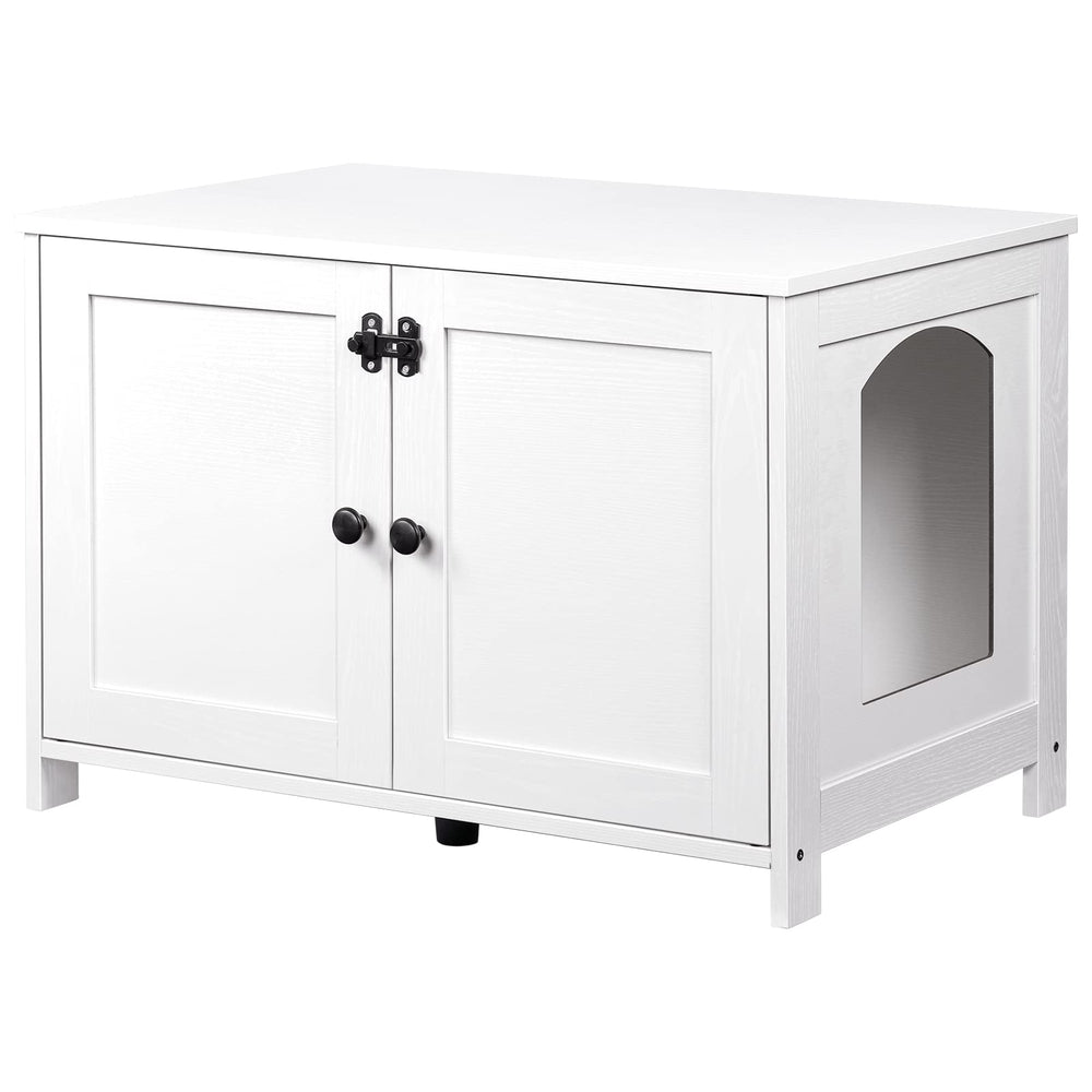 HOOBRO Litter Box Enclosure front view showing hidden litter solution and clean lines