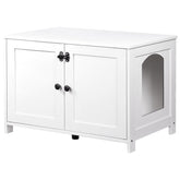 HOOBRO Litter Box Enclosure front view showing hidden litter solution and clean lines