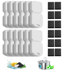 HOOISE cat fountain filters 12-pack box ready for easy cartridge swaps