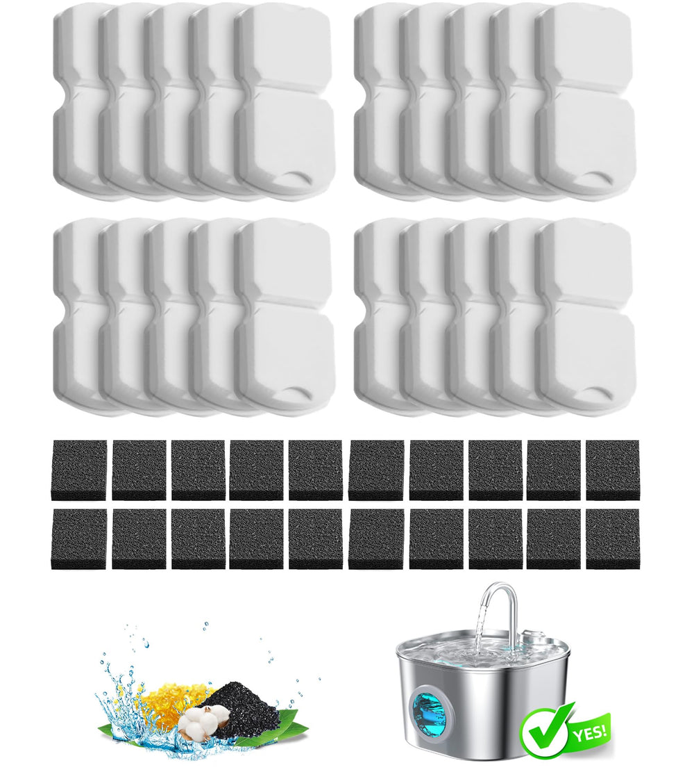 HOOISE cat water fountain filter replacement pack front view supports steady hydration.