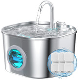 HOOISE cat water fountain stainless steel close-up showing seamless design for hygiene