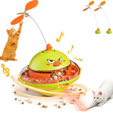 Hooroor 4-in-1 toy laser action for indoor cat play and hunting practice.