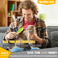 Hop Home of Paws ergonomic dog brush for comfortable grooming sessions.