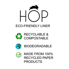 HOP biodegradable liner designed for eco-friendly, leak-free pet litter boxes.