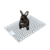 HOP Rabbit Litter Box with built-in hay feeder reduces mess