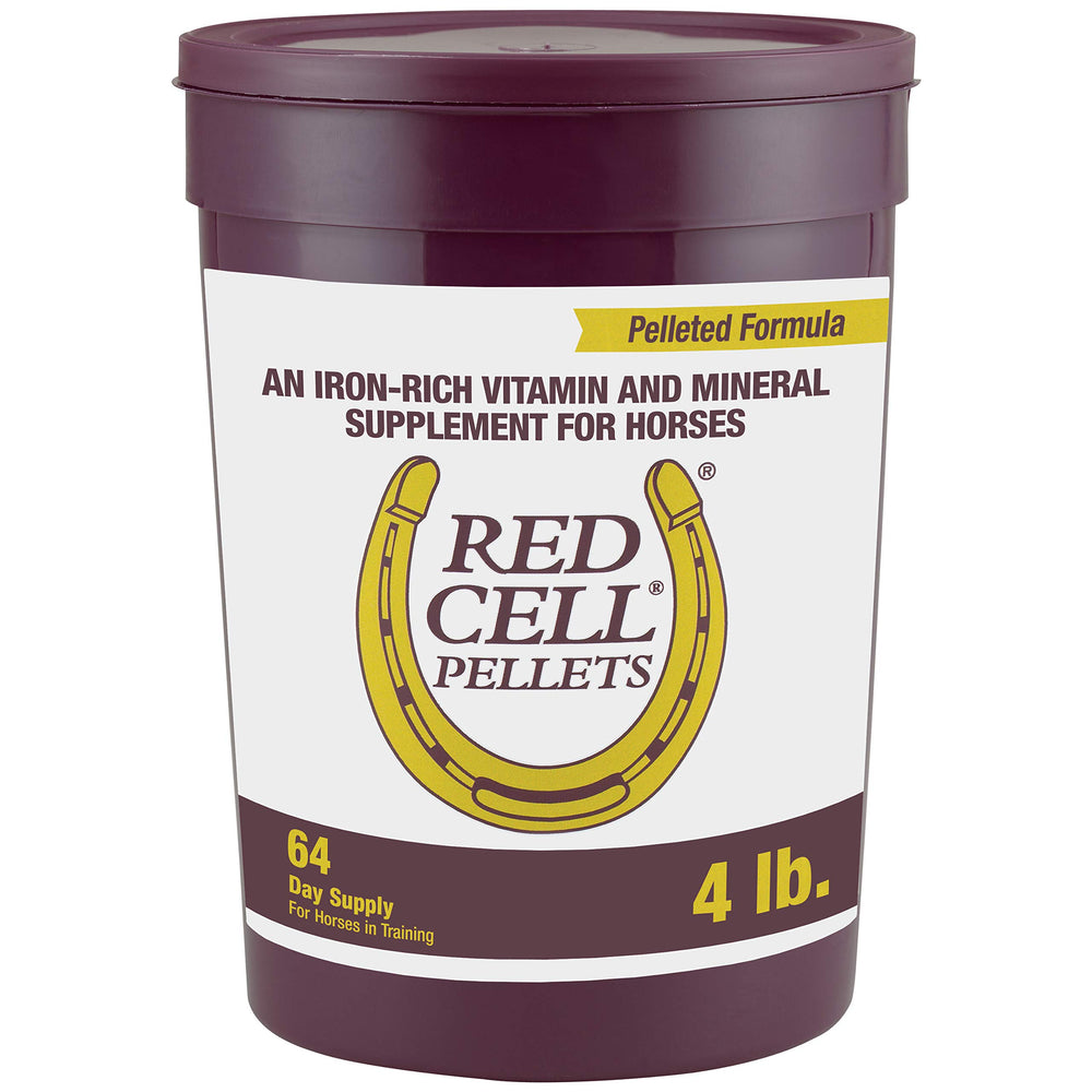 Horse Health Red Cell Pellets in a bottle to support energy and blood health.