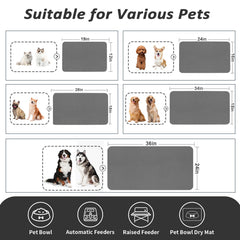 HotLive dog cat feeding mat stain resistant PU hides spills neatly