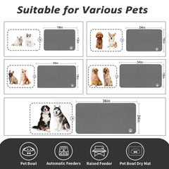 HotLive dog-cat mat with anti-slip backing secures bowls and protects floors.