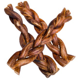Hotspot Pets braided bully sticks 6inch pack front view; durable chew for dogs