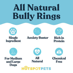 Hotspot Pets Bully Stick Rings 4-inch diameter ideal for durable teething chews