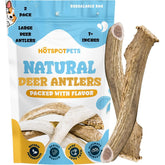 Hotspot Pets 7-inch deer antlers two-pack for large dogs, long-lasting chew