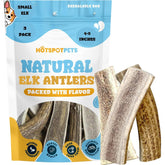 Hotspot Pets split elk antlers for dogs, 3-pack, 4–5 inch chews, durable and natural