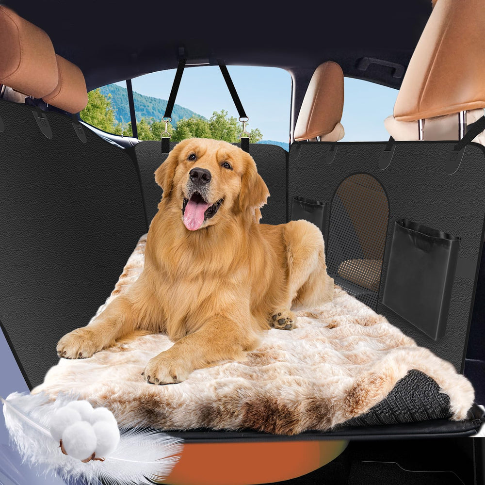HOTYPXQ backseat dog bed with anti-slip bottom for stable car rides.