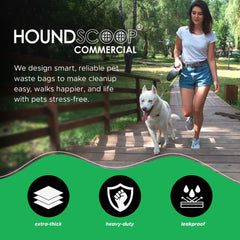 HOUNDSCOOP 18-micron leakproof dog bags protect mess containment.