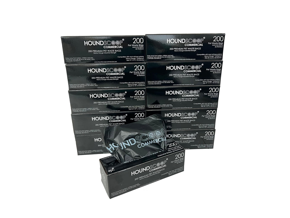HOUNDSCOOP bulk case of 2000 bags, box format for high-volume park cleanup.