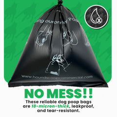 HOUNDSCOOP tear-off rolls enable fast cleanup without double-bagging.
