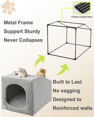 Hovicaed metal-frame dog tent offers sturdy, non-slip shelter.