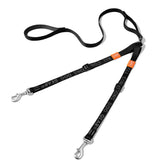 HOWGO Double Dog Leash with 360° swivel for smooth, tangle-free walks.