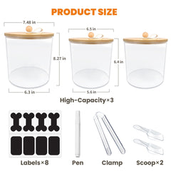 HOYTAMDAR medium dog food container with bamboo lid stores kibble neatly.