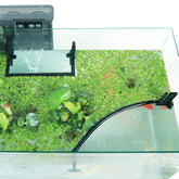 HOZOE Aquarium Floating Plant Corral setup shows adjustable height for surface protection