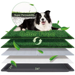 HQ4US 4LEGS dog grass pad with tray, large indoor potty for big dogs