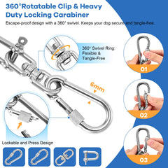 HQQNUO yard chain design reduces tangles, keeping your dog safe during outdoor exploration