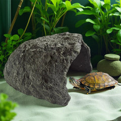 HSIFMATE extra large reptile hide rock cave, smooth interior supports safe exploration and easy cleaning.
