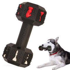Hswaye dog dumbbell toy close-up shows rugged construction for aggressive chewers.