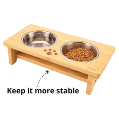 HTB durable bamboo stand features a smooth finish that cleans easily.