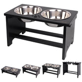 HTB elevated dog bowls stand assembly demonstrates quick setup.