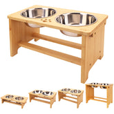 HTB elevated dog bowls stand for comfortable feeding height.
