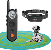 HTCUTO X3 boundary setup demonstrates wireless fence creating a safe roaming area for dogs.