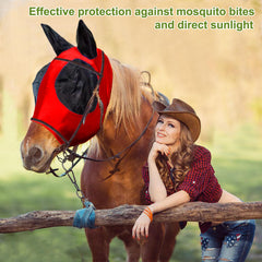 HUAME fly masks, breathable mesh detail blocks flies and dust while keeping visibility clear.